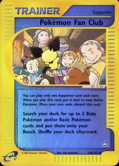 Pokémon Fan Club reverse holo card front, Aquapolis 130/147