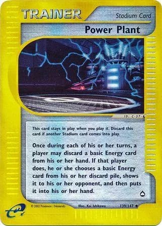 Power Plant reverse holo card front, Aquapolis 139/147