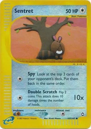 Sentret reverse holo card front, Aquapolis 107/147