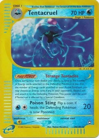 Tentacruel reverse holo card front, Aquapolis 38/147