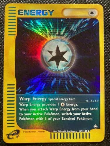 Warp Energy reverse holo card front, Aquapolis 147/147