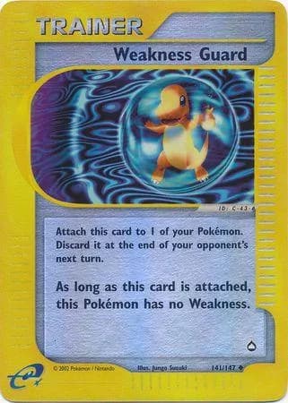 Weakness Guard reverse holo card front, Aquapolis 141/147