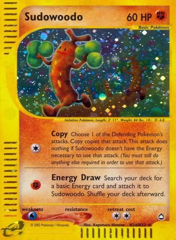 Sudowoodo card front, Aquapolis H24/H32
