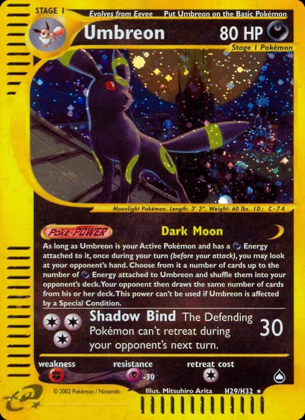 Aquapolis Umbreon card front, H29