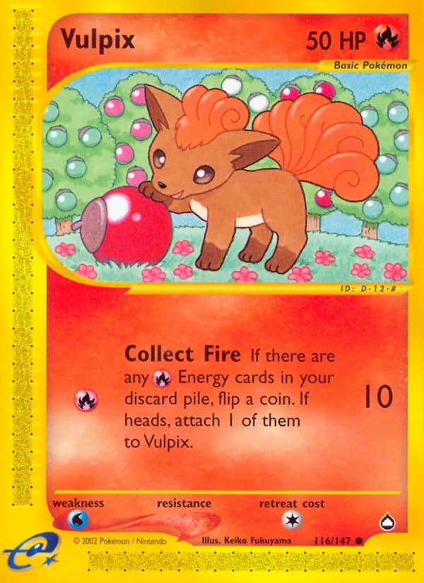 Vulpix card front, Aquapolis 116/147