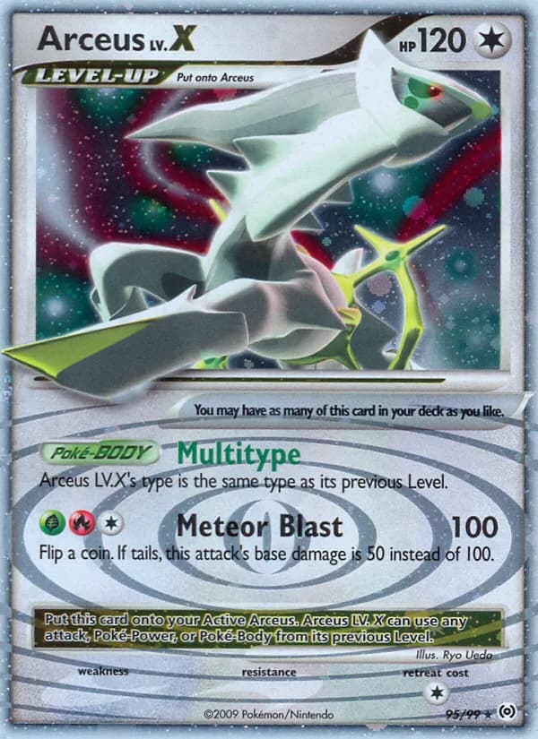 Arceus LV.X card front, Arceus 95/99