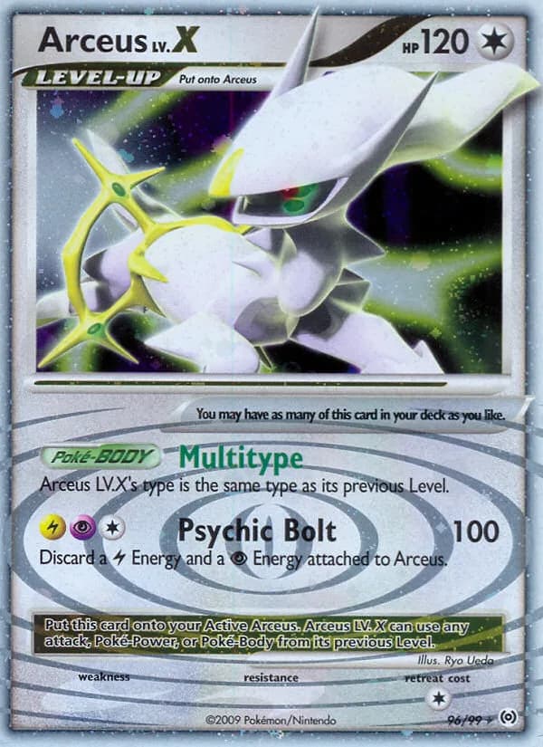 Arceus LV.X card front, Arceus 96/99