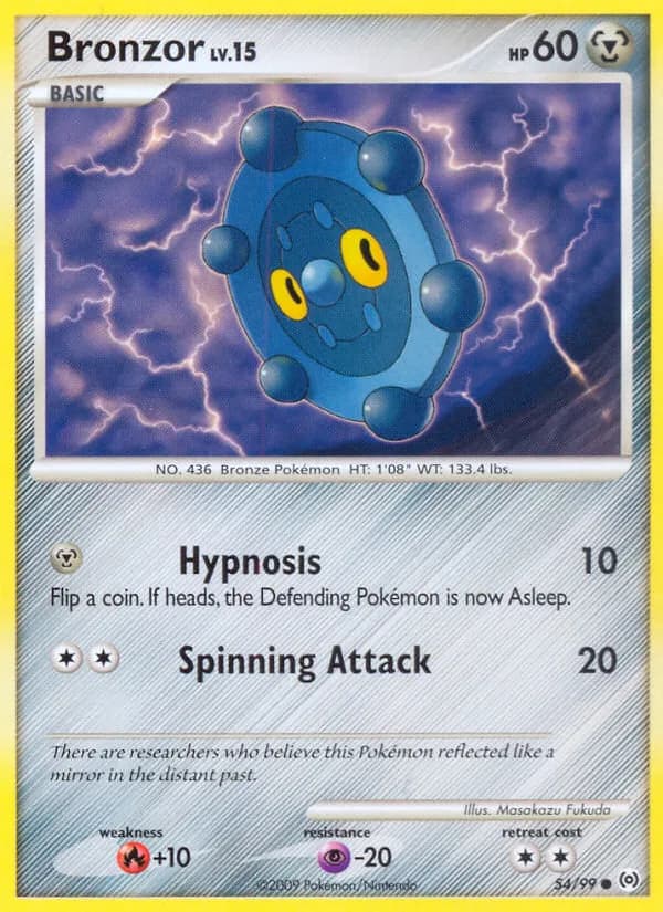 Arceus Bronzor card front, 54/99