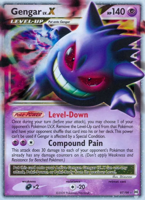 Arceus Gengar LV. X card front, 97/99
