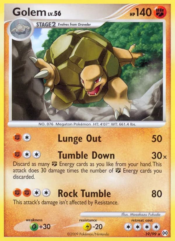 Arceus Golem card front, 19/99