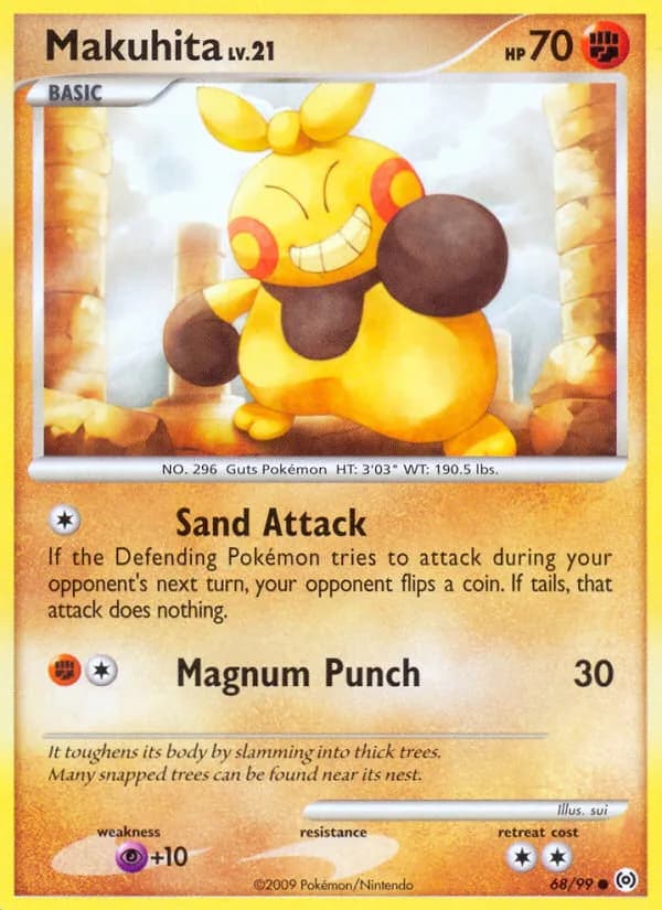 Arceus Makuhita card front, 68/99