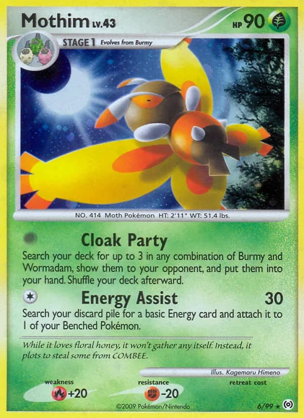 Arceus Mothim card front, 6/99