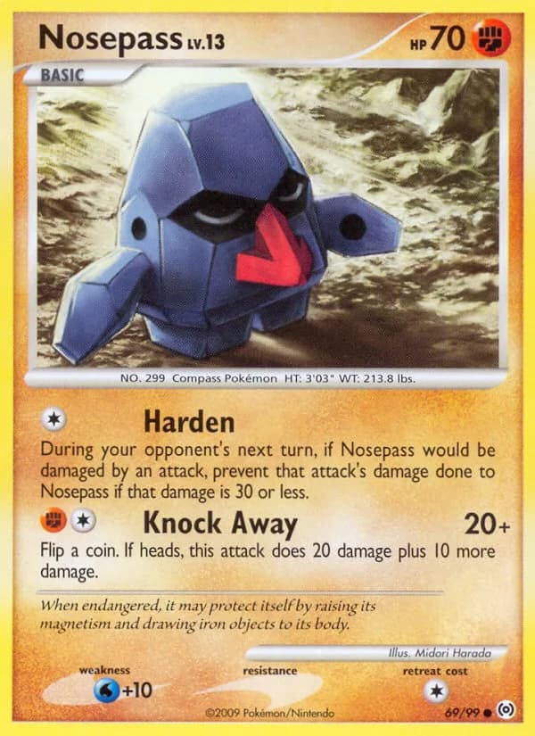 Arceus Nosepass card front, 69/99