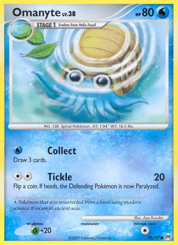 Arceus Omanyte card front, 70/99