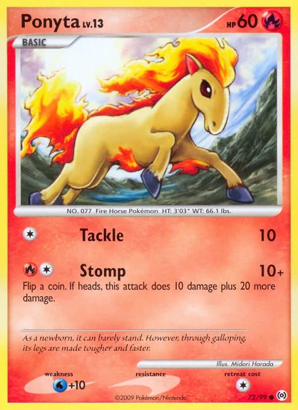 Arceus Ponyta card front, 72/99