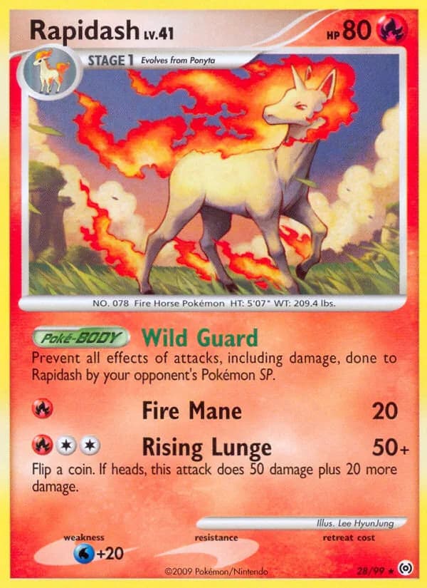 Arceus Rapidash card front, 28/99