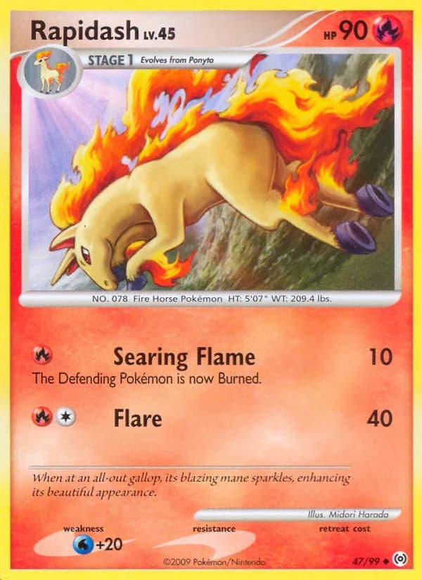Arceus Rapidash card front, 47/99