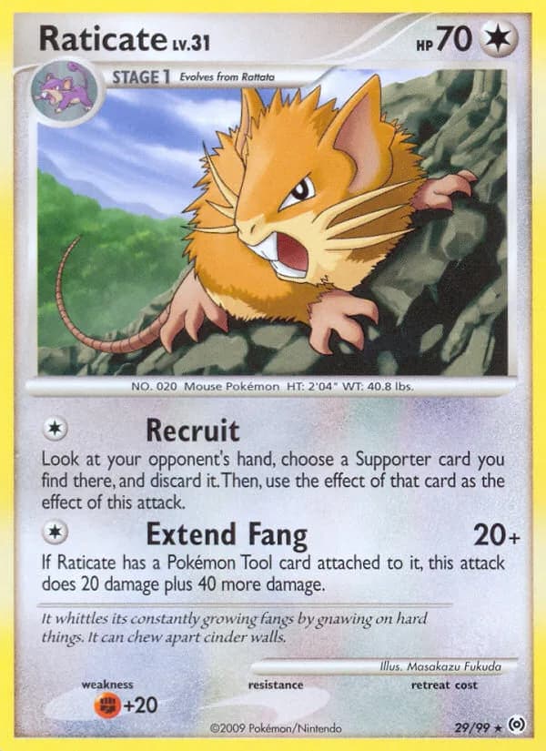 Arceus Raticate card front, 29/99