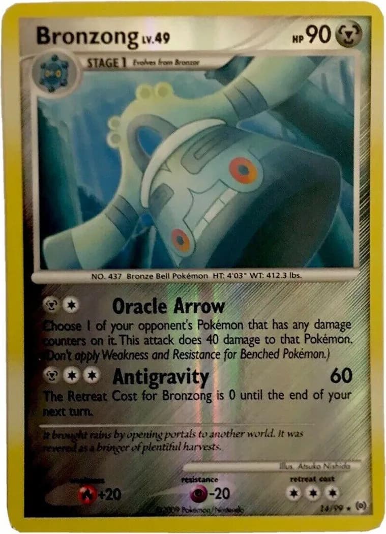 Bronzong reverse holo card front, Arceus 14/99