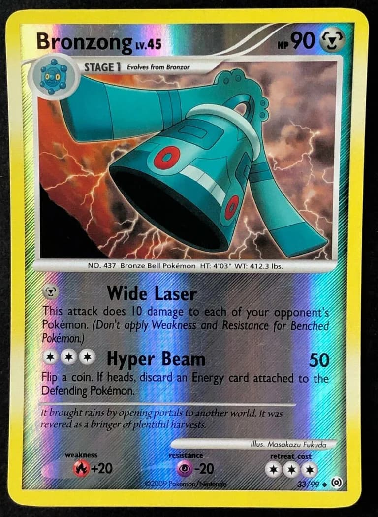 Bronzong reverse holo card front, Arceus 33/99