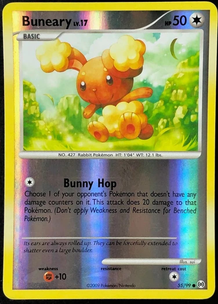 Buneary reverse holo card front, Arceus 55/99