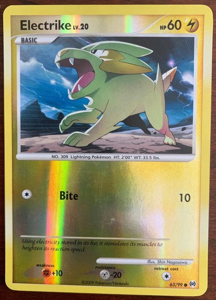 Electrike reverse holo card front, Arceus 63/99