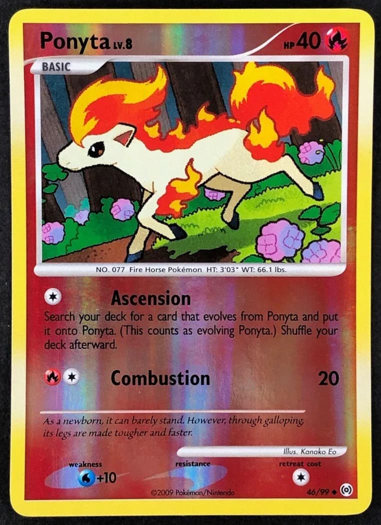 Ponyta reverse holo card front, Arceus 46/99
