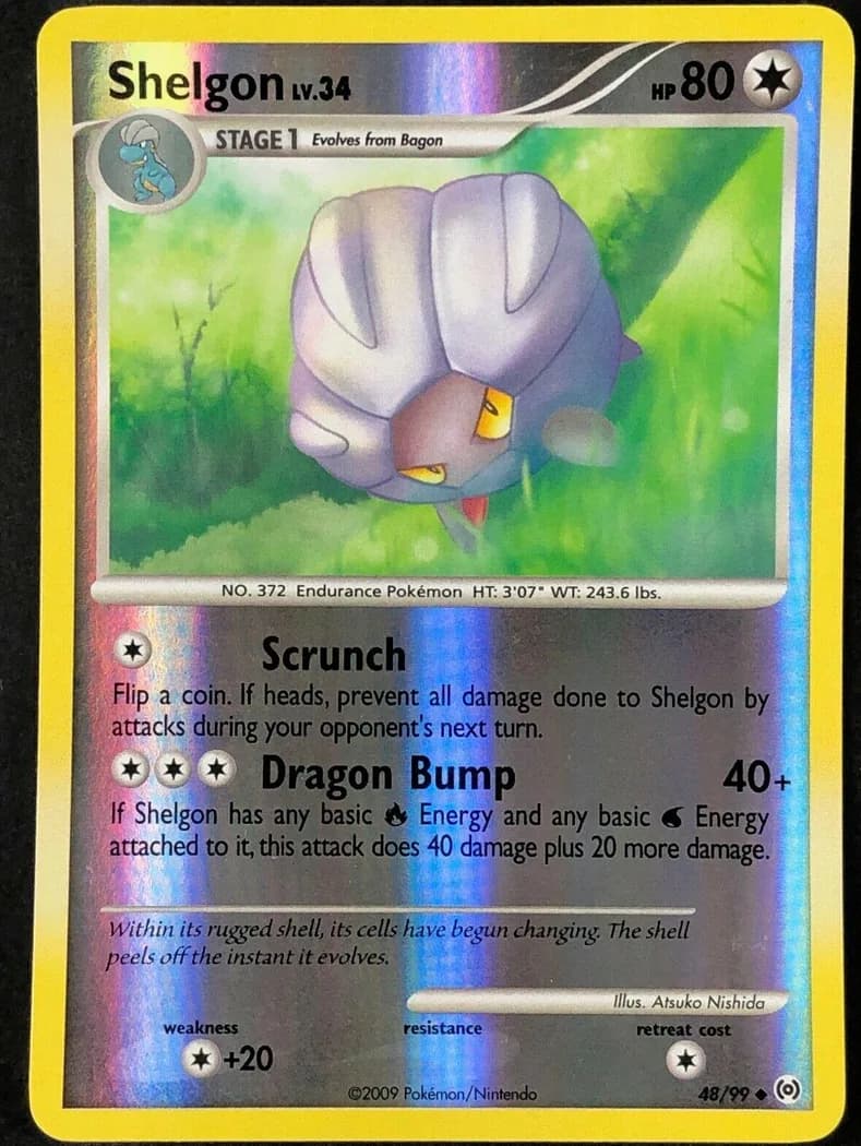 Shelgon reverse holo card front, Arceus 48/99