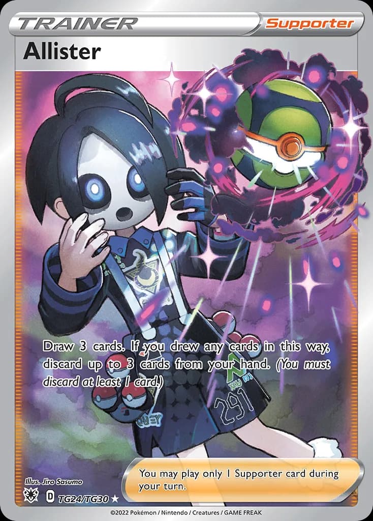 Astral Radiance Allister card front, TG24/TG30