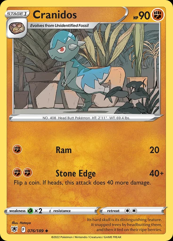Astral Radiance Cranidos card front, 76/189