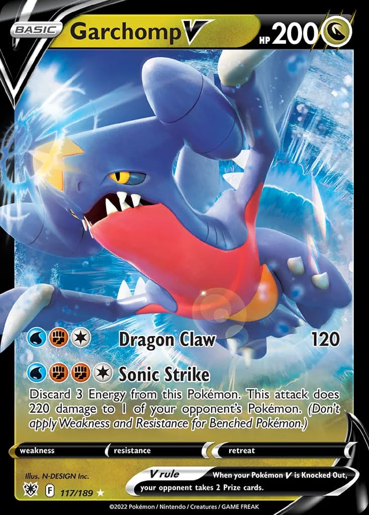 Garchomp V card front, Astral Radiance 117/189