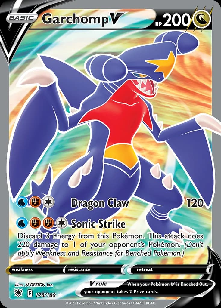 Garchomp V card front, Astral Radiance 178/189