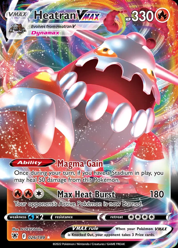 Astral Radiance Heatran VMAX card front, 26/189
