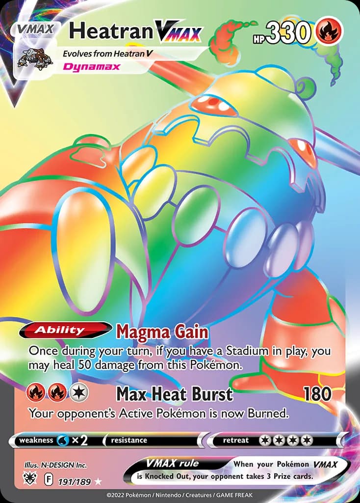 Astral Radiance Heatran VMAX card front, 191/189