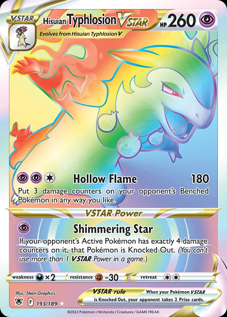 Hisuian Typhlosion VSTAR card front, Astral Radiance 193/189