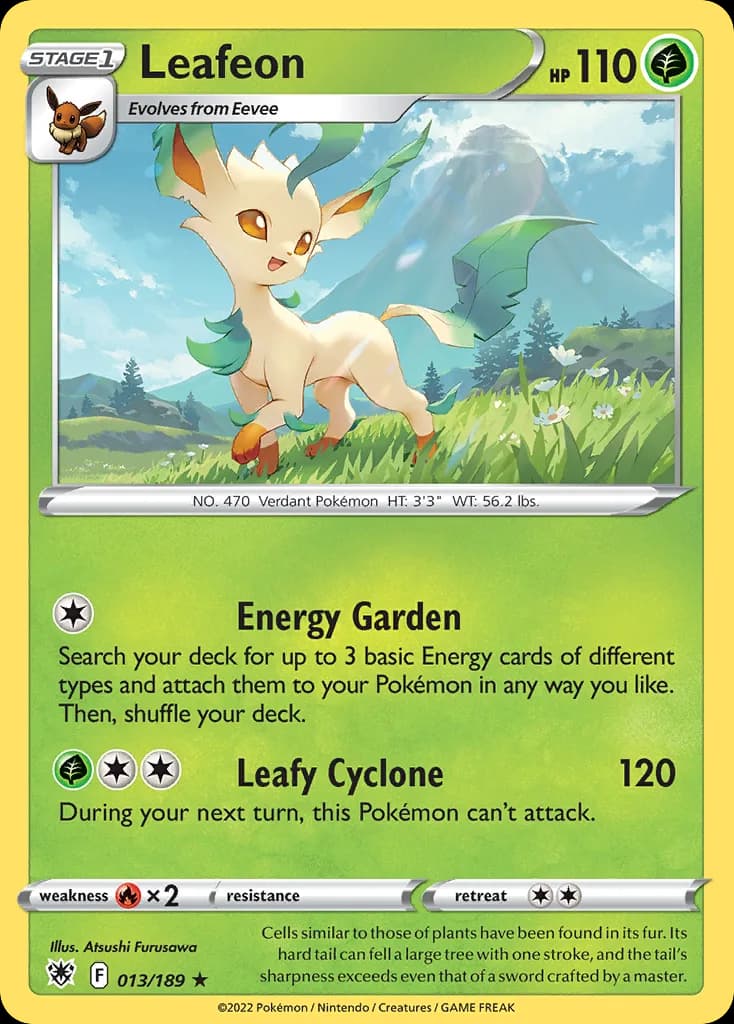 Leafeon card front, Astral Radiance 13/189
