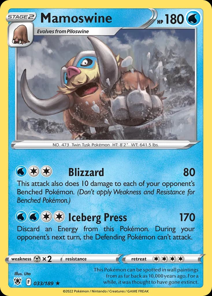 Astral Radiance Mamoswine card front, 33/189