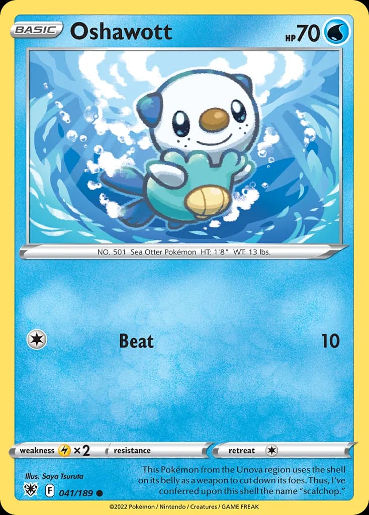 Oshawott card front, Astral Radiance 41/189