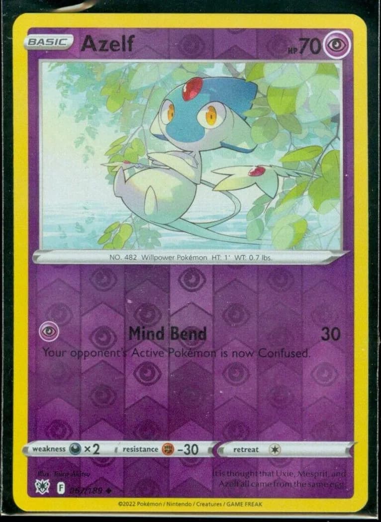 Azelf reverse holo card front, Astral Radiance 67/189