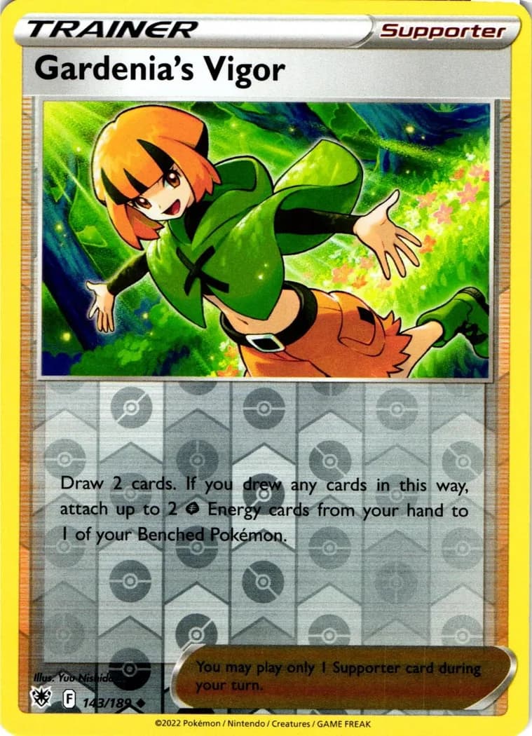 Gardenia's Vigor reverse holo card front, Astral Radiance 143/189