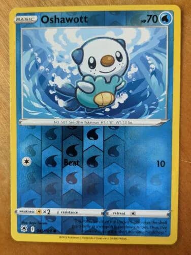 Oshawott reverse holo card front, Astral Radiance 41/189