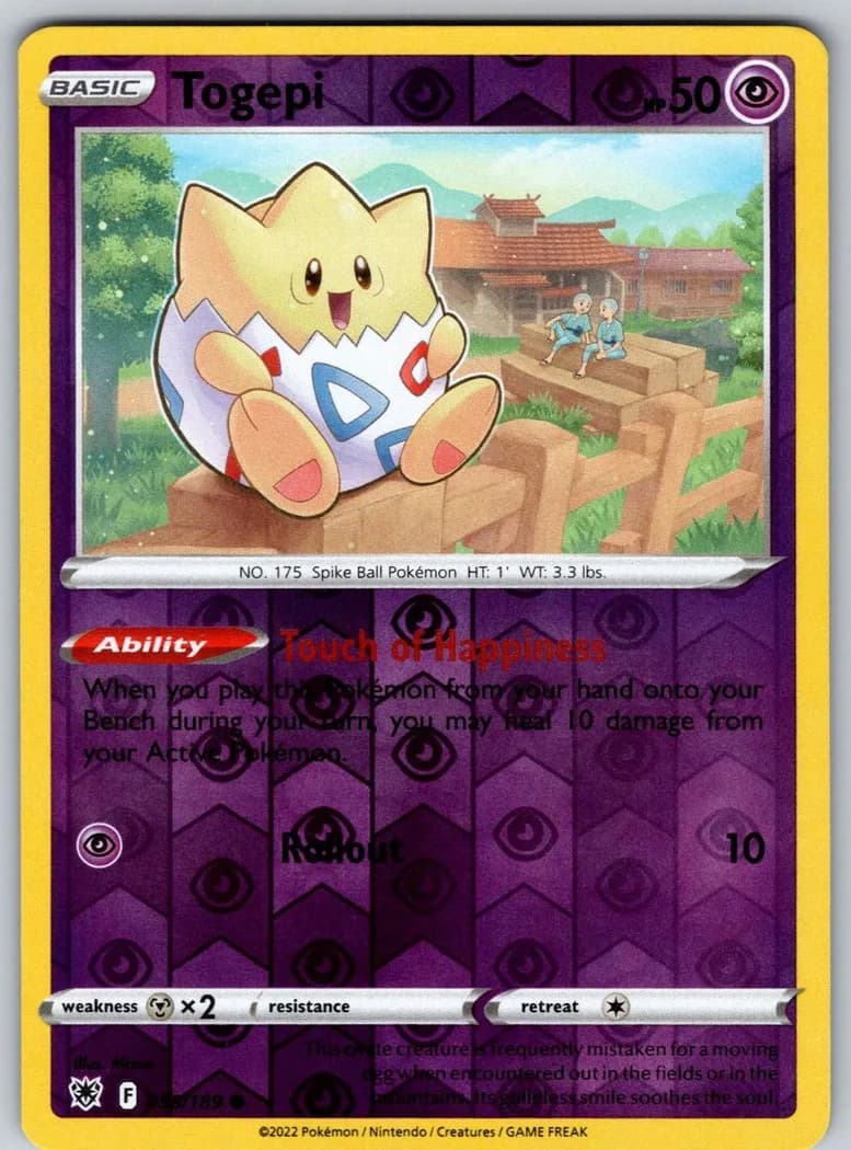 Togepi reverse holo card front, Astral Radiance 55/189