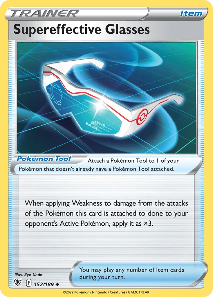 Supereffective Glasses, Astral Radiance 152/189, English non-holo base-card reference; reverse-holo finish is not shown