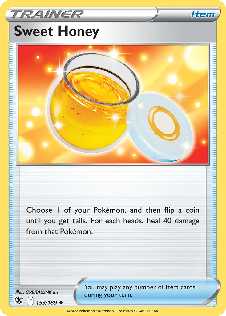 Sweet Honey, Astral Radiance 153/189, English non-holo base-card reference; reverse-holo finish is not shown