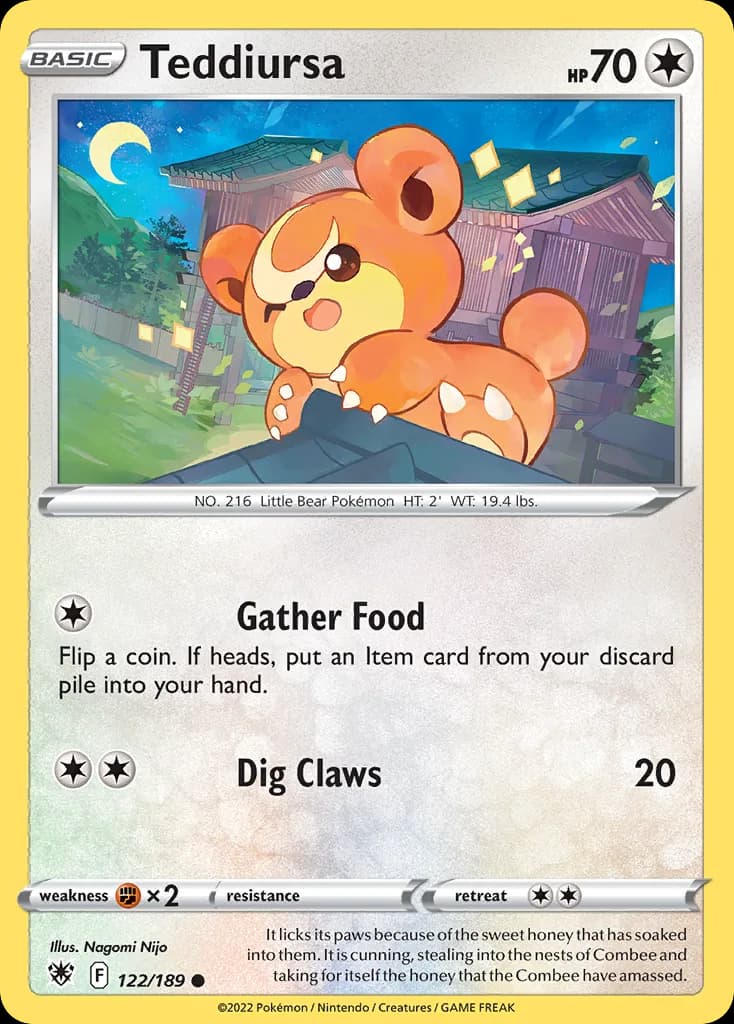 Astral Radiance Teddiursa card front, 122/189