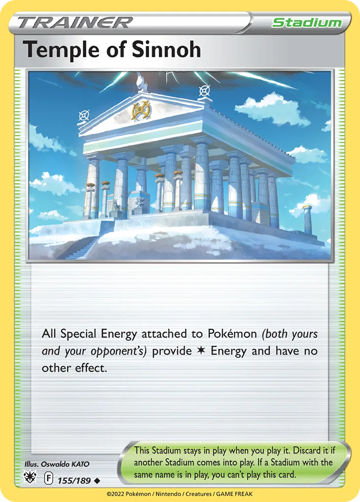 Temple of Sinnoh, Astral Radiance 155/189, English non-holo base-card reference; reverse-holo finish is not shown