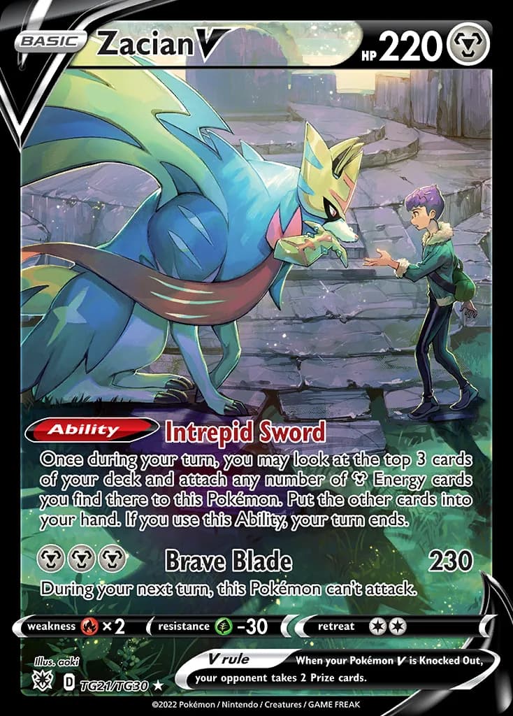Astral Radiance Zacian V card front, TG21/TG30