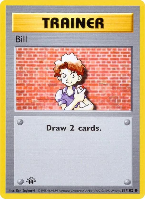 1st Edition Bill card front, Base Set 91/102