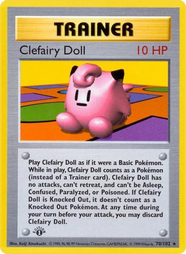 1st Edition Clefairy Doll card front, Base Set 70/102