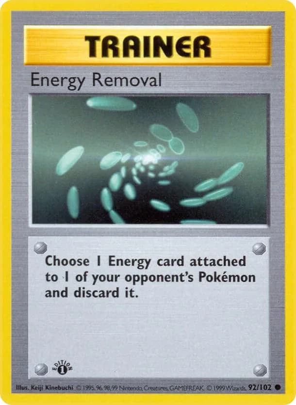 1st Edition Energy Removal card front, Base Set 92/102